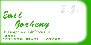 emil gorheny business card